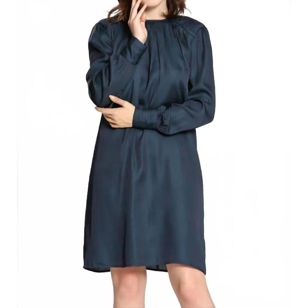 NEW SEE U SOON silky tunic dress in navy